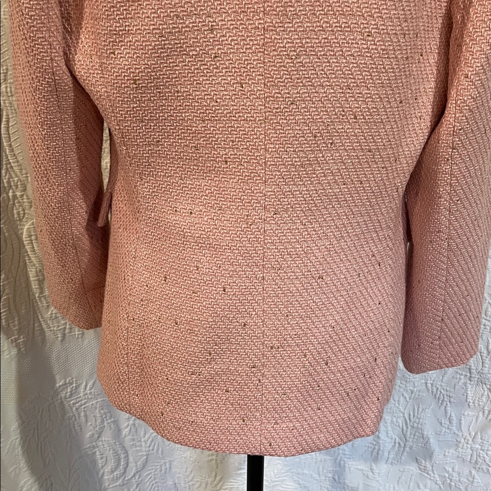 Mina Self Pink and Gold Speckled Double-Breasted Blazer, size medium - Picture 10 of 13